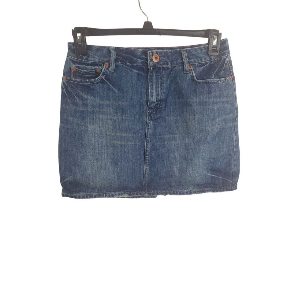 American Eagle Denim Mini Skirt 6 Womens Blue Distressed Medium Wash Summer